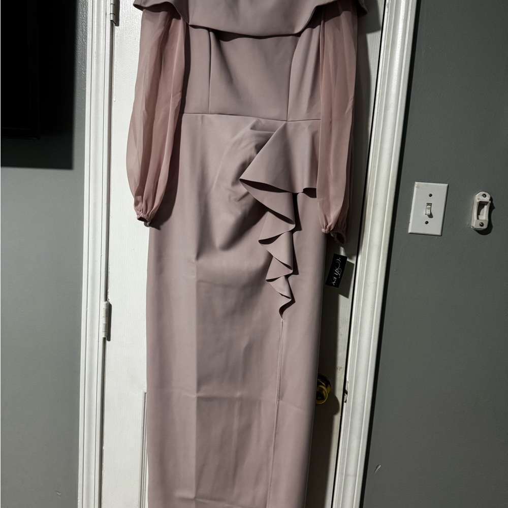 Alex Evenings Purple Asymmetrical Ruffled Gown